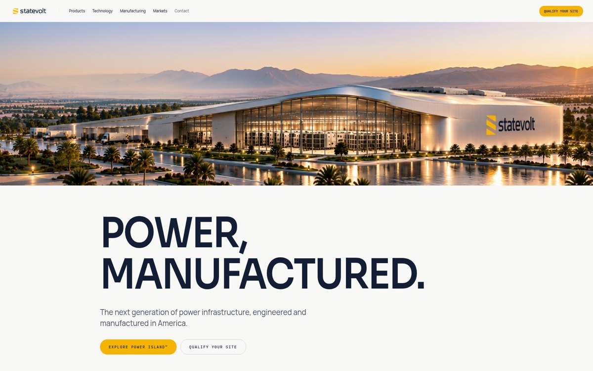 Statevolt website homepage
